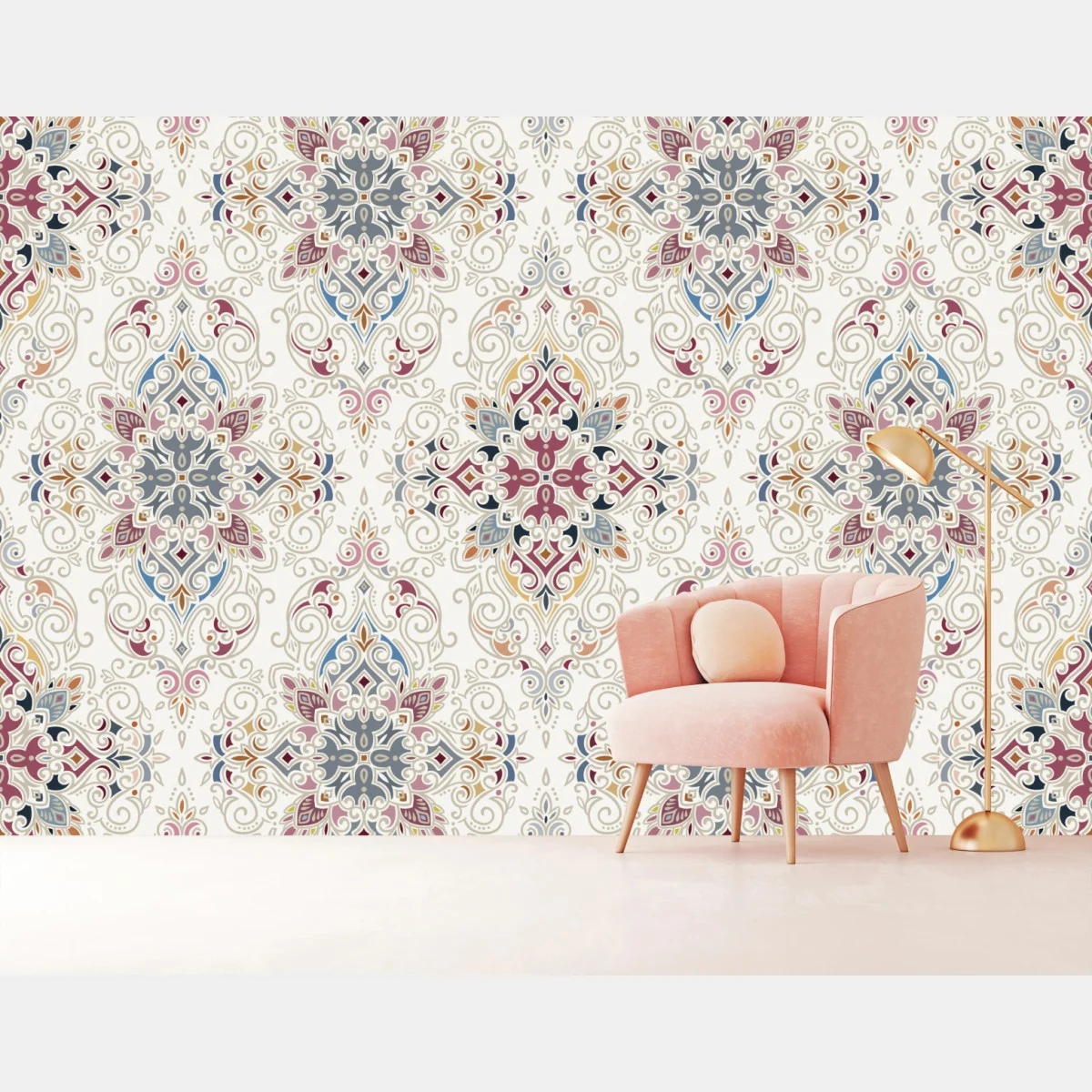 Papier peint motif damassé floral élégant – Wallnifity® Papier peint motif damassé floral élégant – Wallnifity®