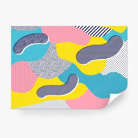 Papier peint composition abstraite pop colorée – Wallnifity®