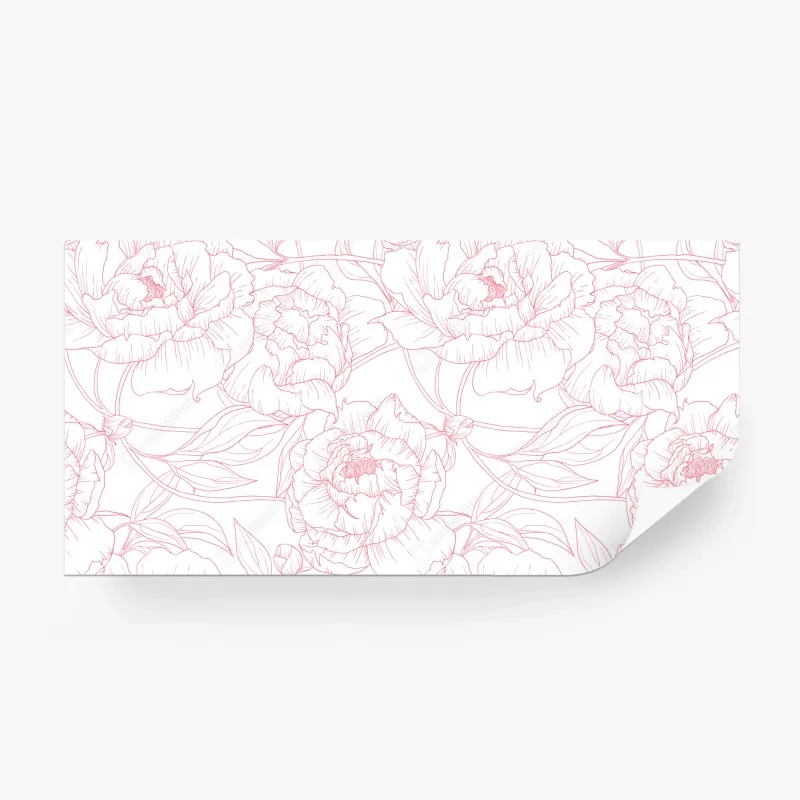 Papier peint pivoines délicates aux contours roses – Wallnifity® Papier peint pivoines délicates aux contours roses – Wallnifity®