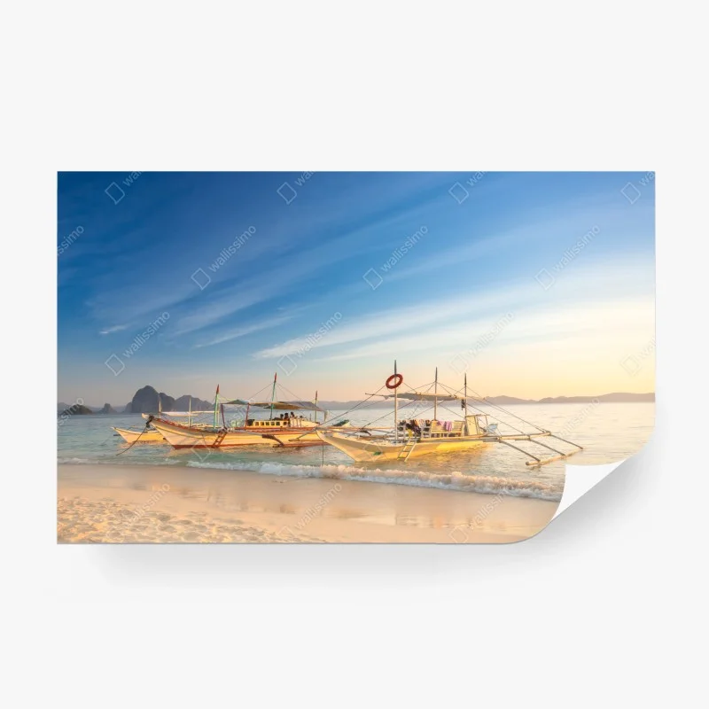 Papier peint bateaux traditionnels au coucher du soleil – Wallnifity® Papier peint bateaux traditionnels au coucher du soleil – Wallnifity®