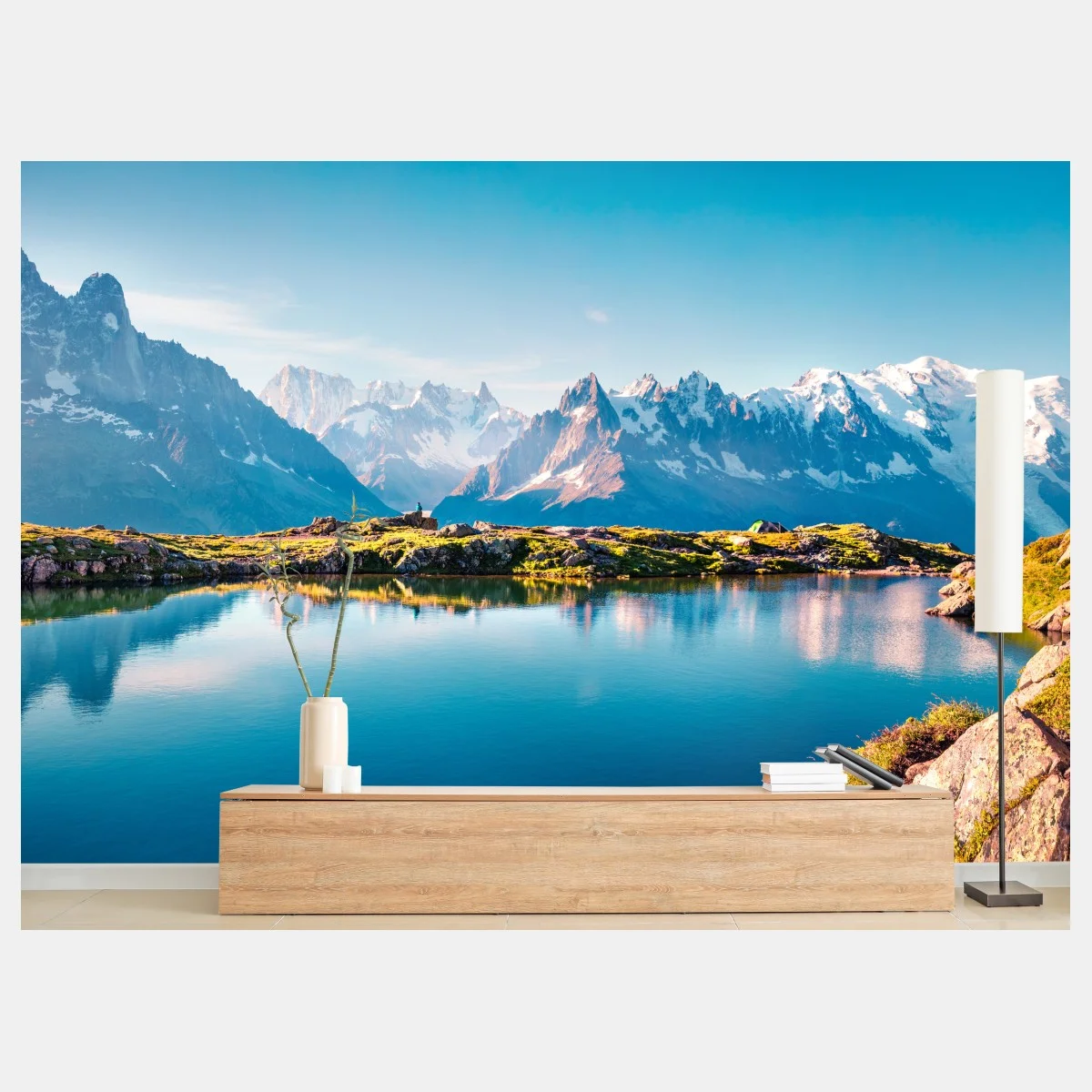 Papier peint panorama du Lac Blanc et du Mont Blanc – Wallnifity® Papier peint panorama du Lac Blanc et du Mont Blanc – Wallnifity®
