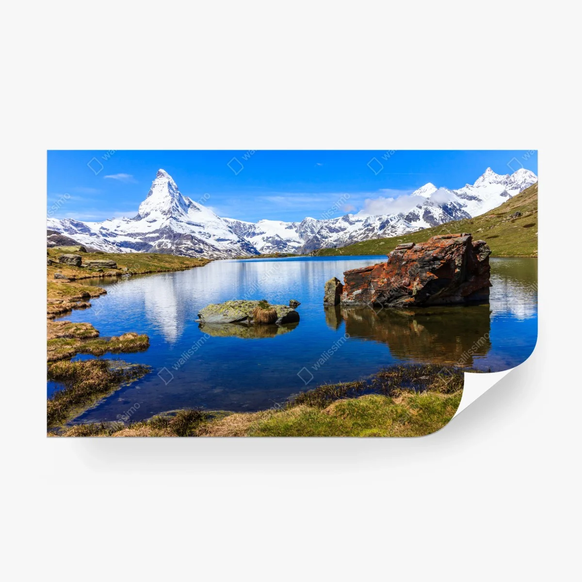 Papier peint reflets du Cervin au lac Stellisee – Wallnifity®