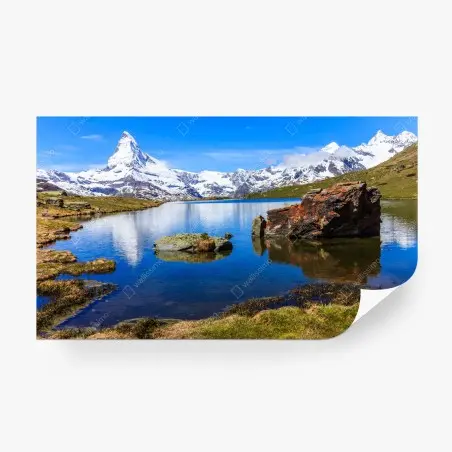 Papier peint reflets du Cervin au lac Stellisee – Wallnifity®