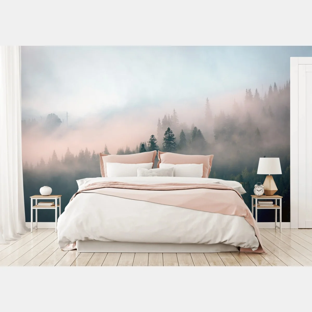 Papier peint brume matinale en forêt – Wallnifity® Papier peint brume matinale en forêt – Wallnifity®