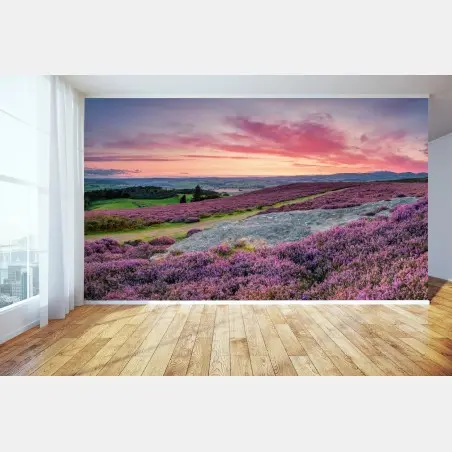 Papier peint terrasses de Rothbury au coucher de soleil – Wallnifity®