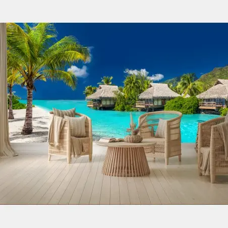 Papier peint paradis lagunaire tropical – Wallnifity®