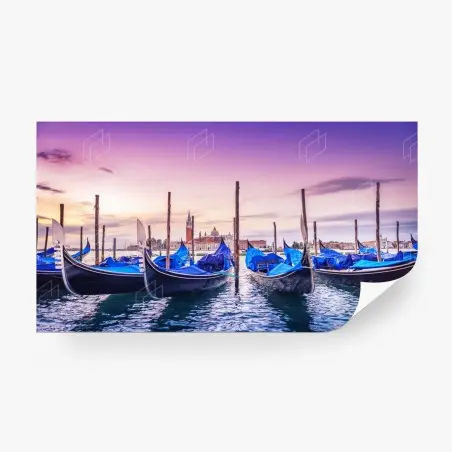 Papier peint gondoles au crépuscule à Venise – Wallnifity®