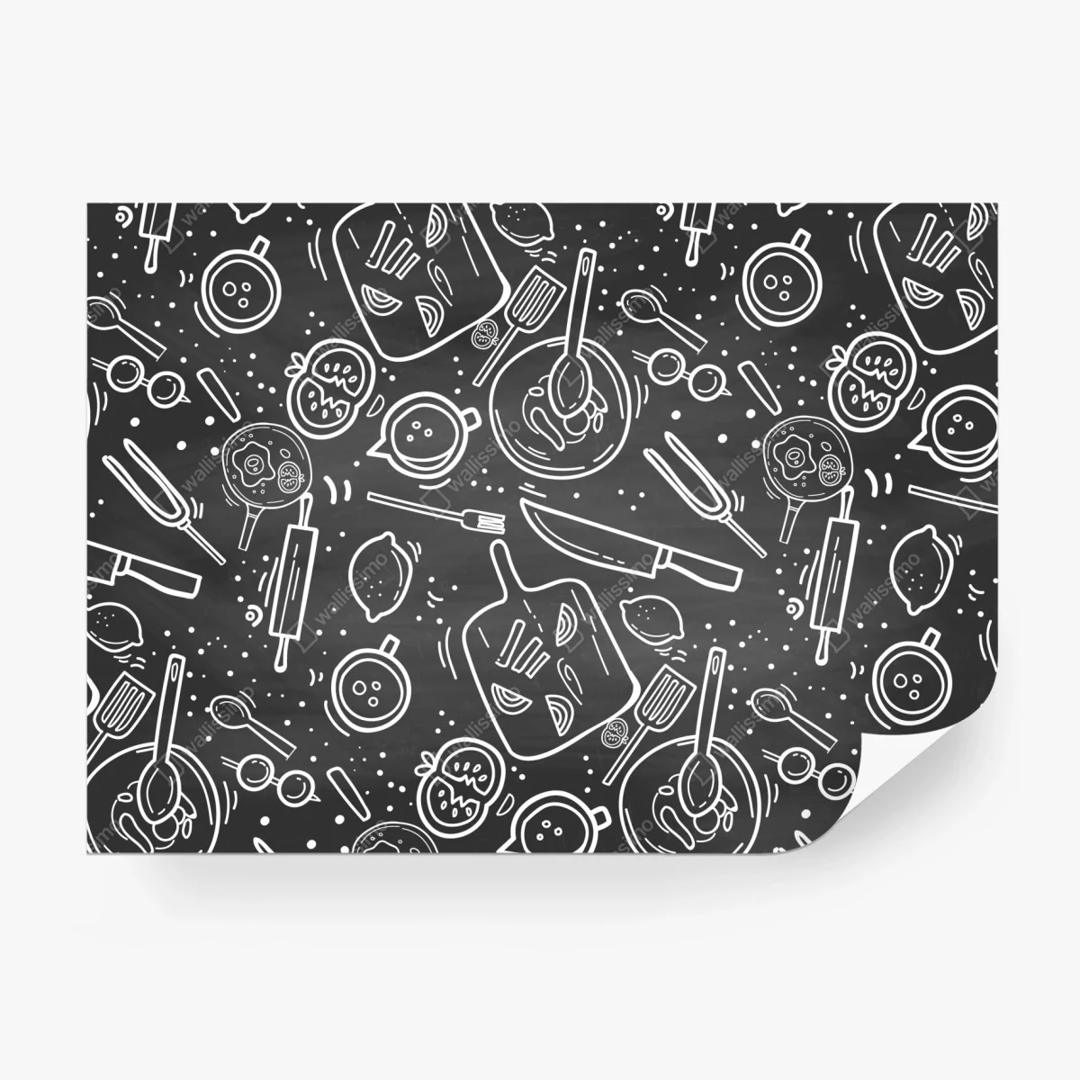 Papier peint motif culinaire sur ardoise – Wallnifity® Papier peint motif culinaire sur ardoise – Wallnifity®
