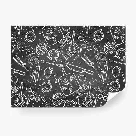 Papier peint motif culinaire sur ardoise – Wallnifity®
