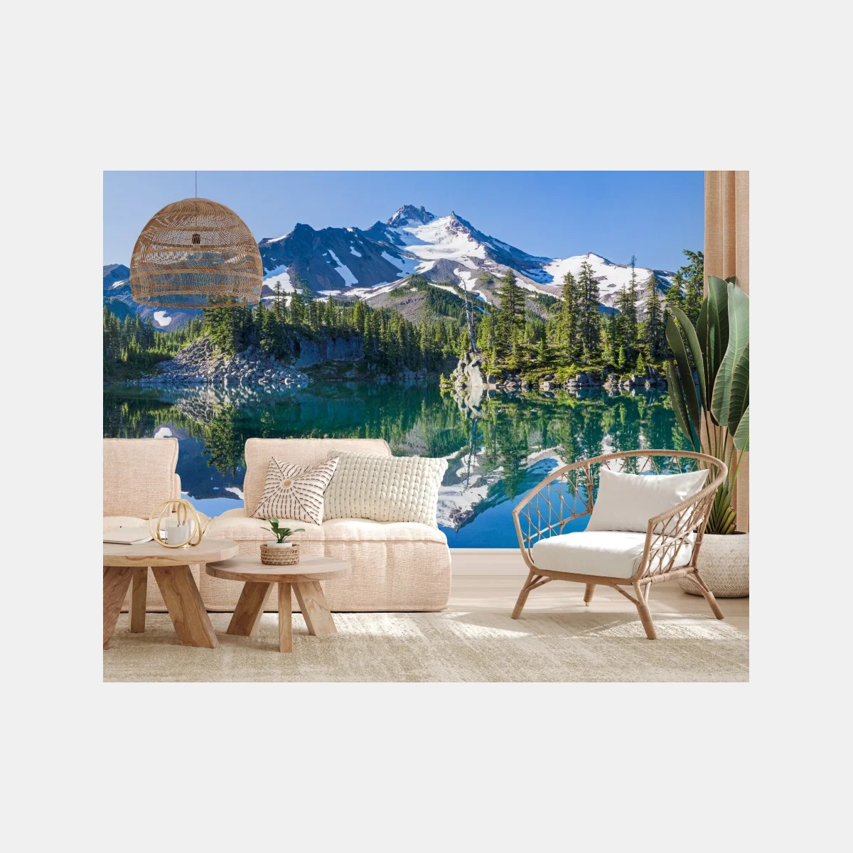 Papier peint paysage alpin miroir sur lac – Wallnifity® Papier peint paysage alpin miroir sur lac – Wallnifity®