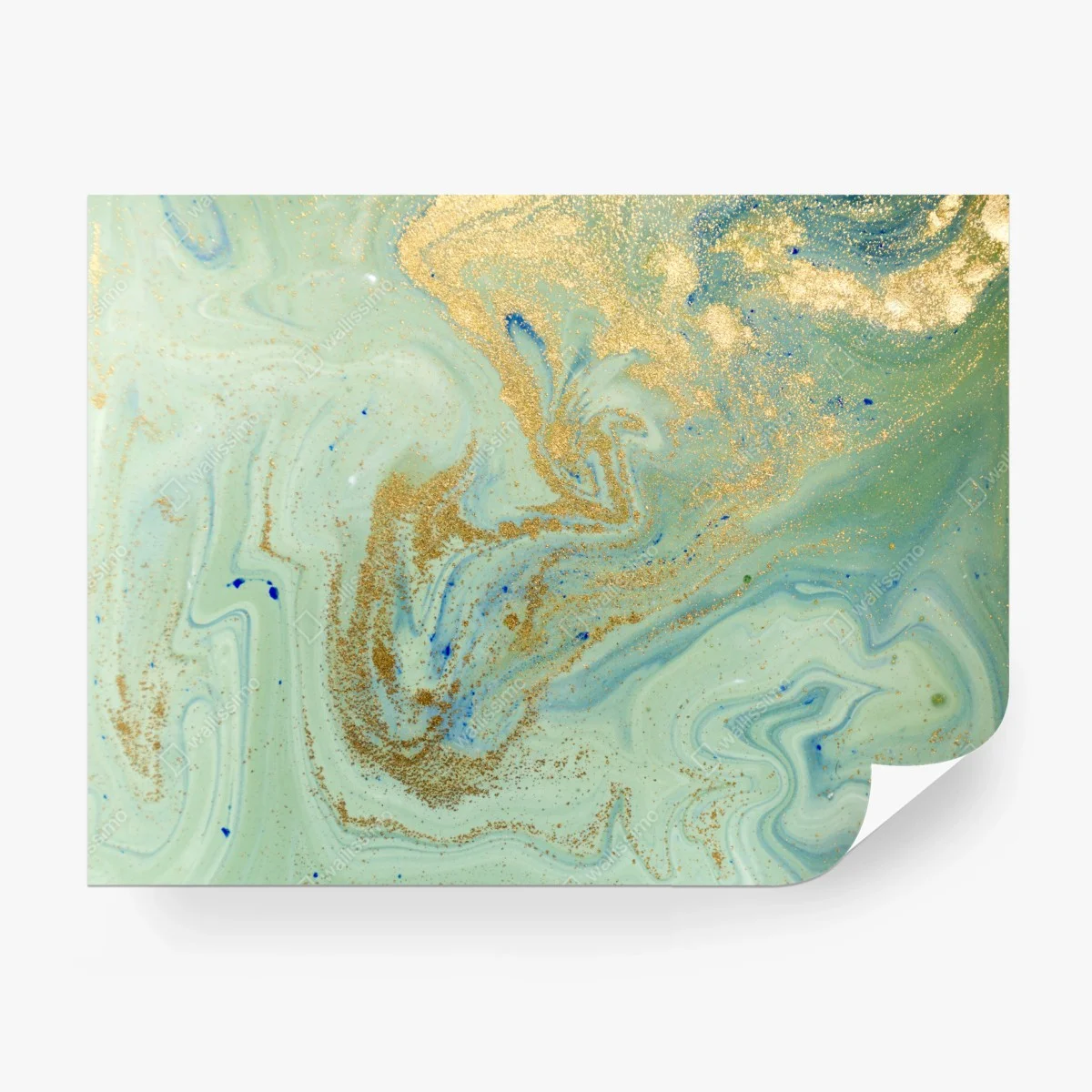 Papier peint marbrure océanique aux éclats dorés – Wallnifity®