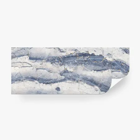 Papier peint marbre bleu veiné d'or – Wallnifity®