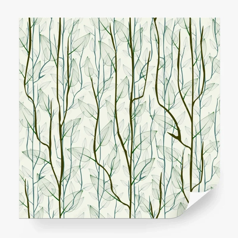 Papier peint motif délicat de branches et feuilles translucides – Wallnifity® Papier peint motif délicat de branches et feuilles translucides – Wallnifity®
