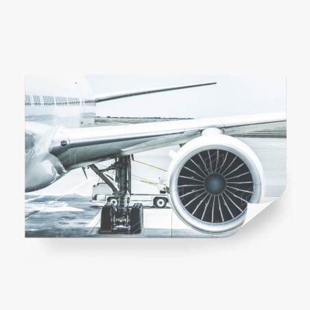 Papier peint détail moteur d'avion au terminal – Wallnifity®