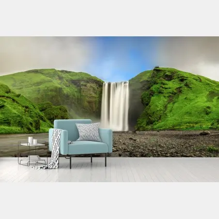 Papier peint cascade majestueuse de Skogafoss – Wallnifity®