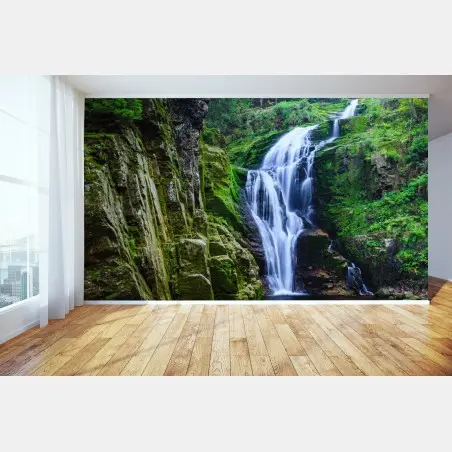 Papier peint cascade majestueuse de Kamienczyk dans les montagnes Karkonosze – Wallnifity®