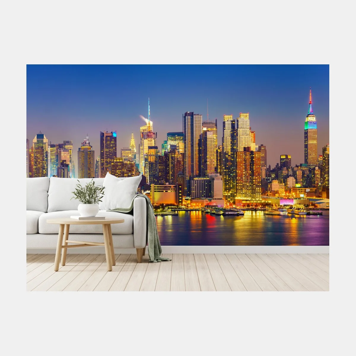 Papier peint paysage urbain de New York au crépuscule – Wallnifity® Papier peint paysage urbain de New York au crépuscule – Wallnifity®