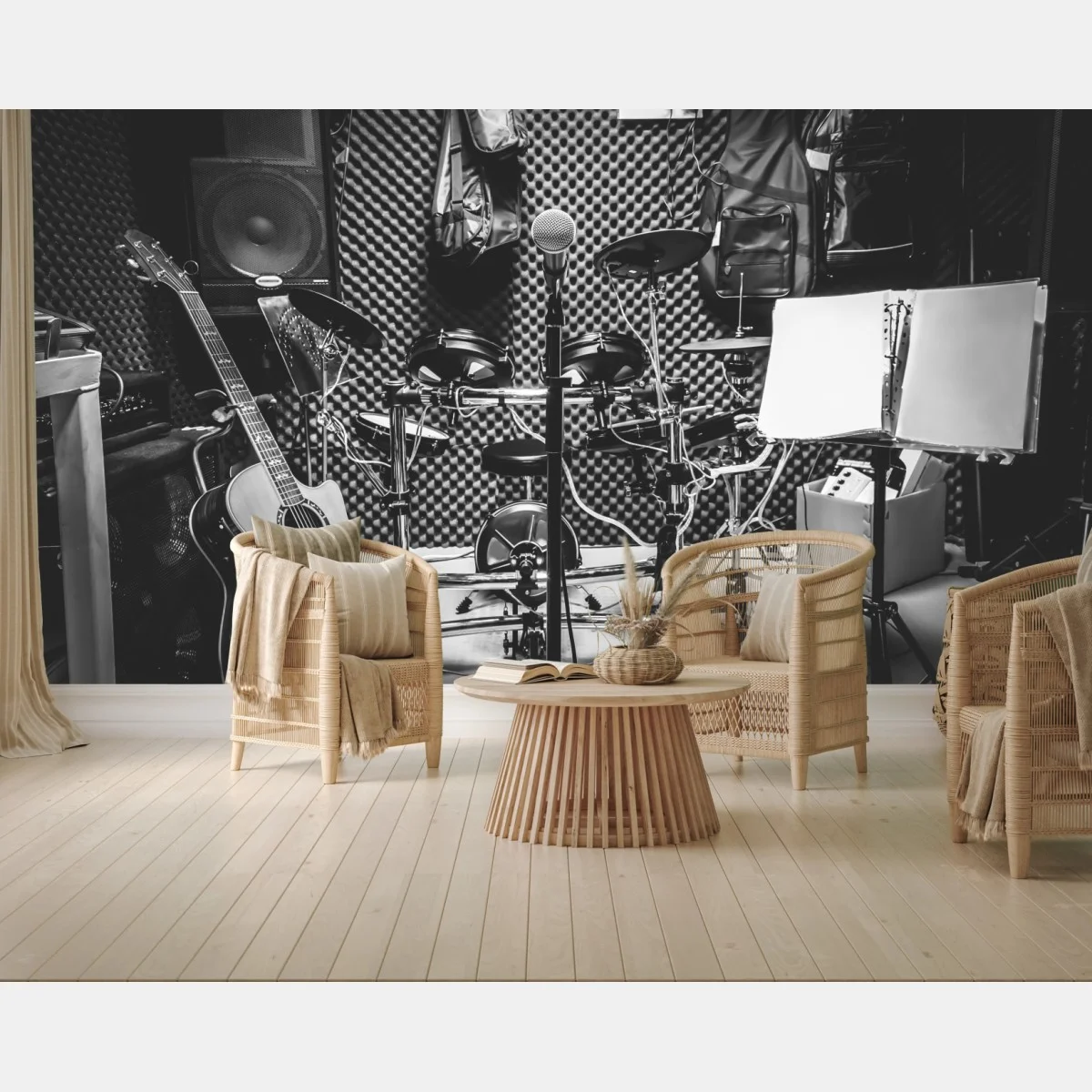 Papier peint ambiance studio de répétition musicale – Wallnifity® Papier peint ambiance studio de répétition musicale – Wallnifity®