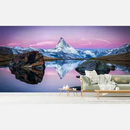 Papier peint reflets du Cervin au crépuscule – Wallnifity®