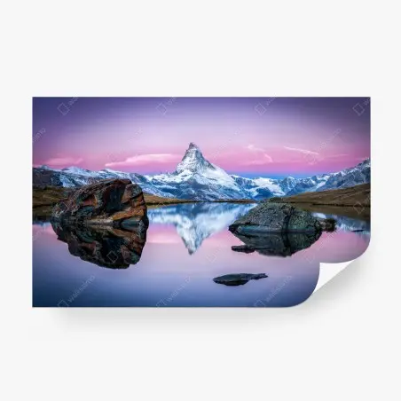 Papier peint reflets du Cervin au crépuscule – Wallnifity®