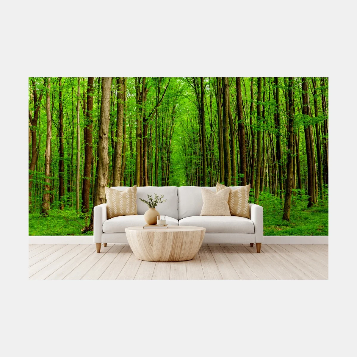 Papier peint forêt printanière au sentier lumineux – Wallnifity® Papier peint forêt printanière au sentier lumineux – Wallnifity®