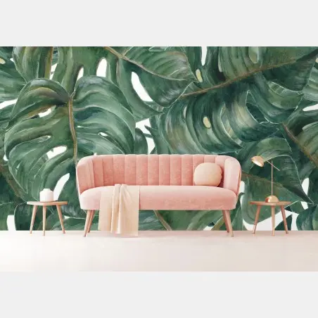Papier peint motif feuilles de monstera tropicales – Wallnifity®