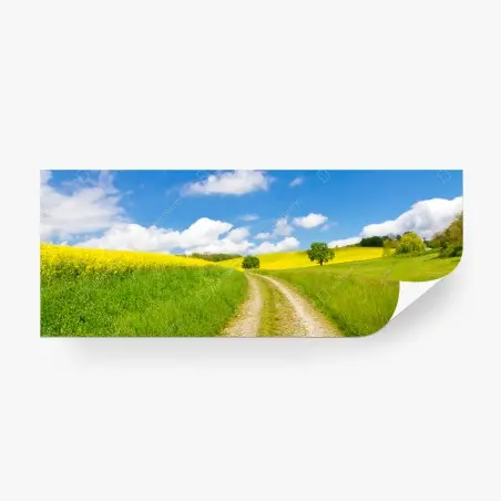Papier peint chemin champêtre et champs de colza – Wallnifity®