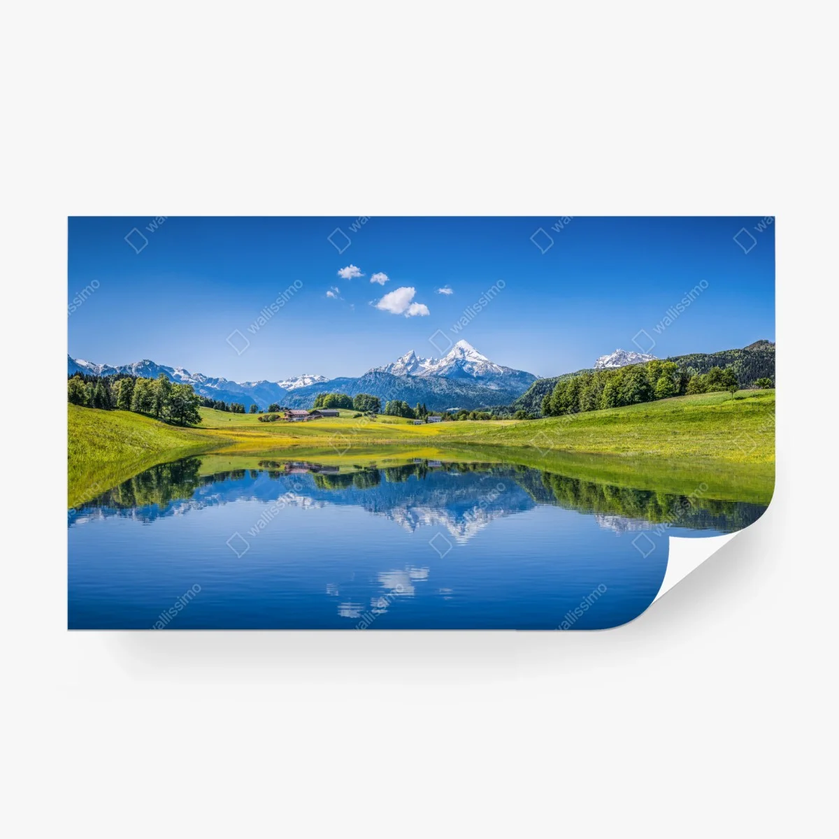 Papier peint reflet alpin sur lac miroir – Wallnifity® Papier peint reflet alpin sur lac miroir – Wallnifity®