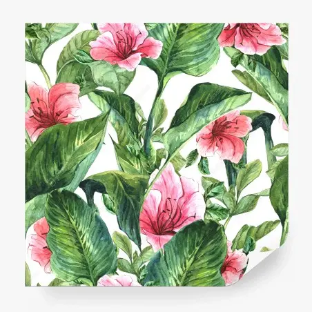 Papier peint motif floral tropical en aquarelle – Wallnifity®