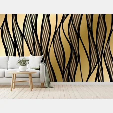 Papier peint élégance dorée en arabesques – Wallnifity®