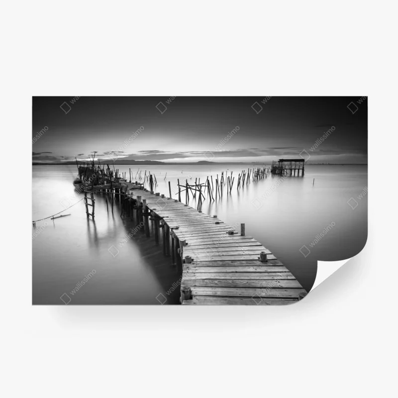Papier peint jetée solitaire en noir et blanc – Wallnifity® Papier peint jetée solitaire en noir et blanc – Wallnifity®