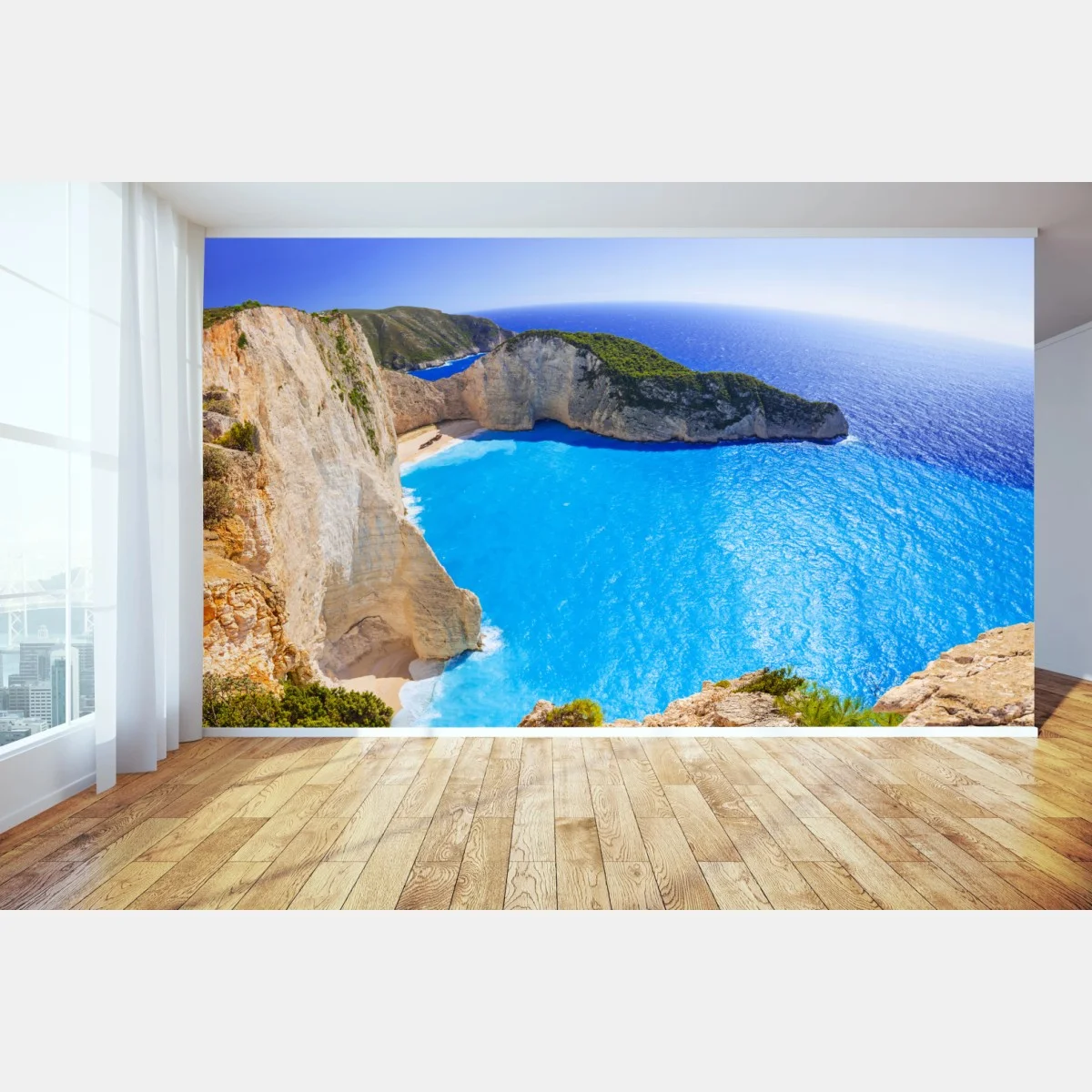 Papier peint paysage marin de crique aux eaux turquoise – Wallnifity® Papier peint paysage marin de crique aux eaux turquoise – Wallnifity®