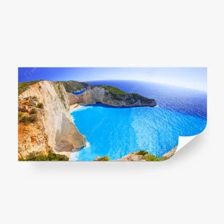 Papier peint paysage marin de crique aux eaux turquoise – Wallnifity®