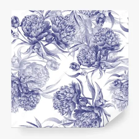 Papier peint composition de pivoines bleues – Wallnifity®