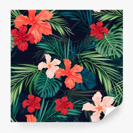 Papier peint motif tropical floral vibrant – Wallnifity®