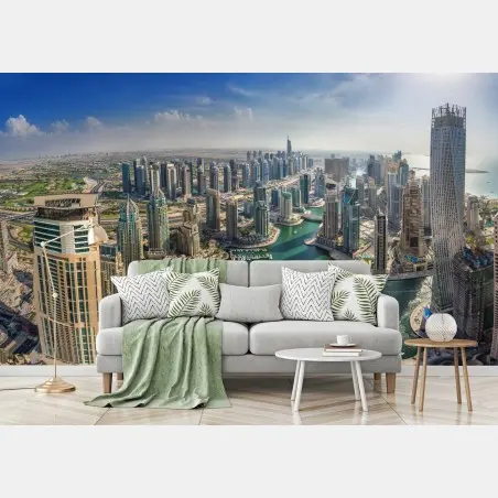 Papier peint panorama moderne de Dubai Marina – Wallnifity®