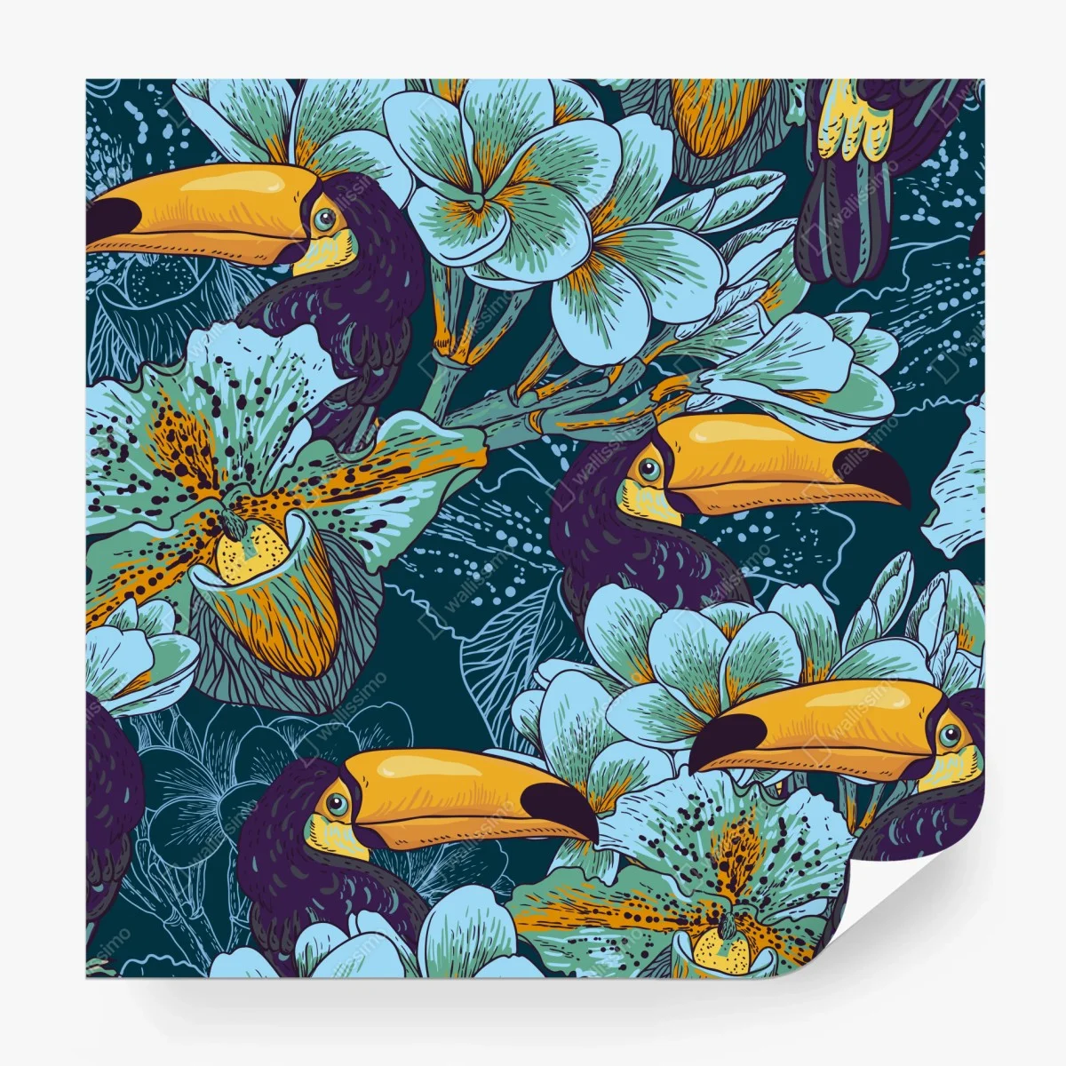 Papier peint paradis tropical aux toucans et fleurs exotiques – Wallnifity® Papier peint paradis tropical aux toucans et fleurs exotiques – Wallnifity®