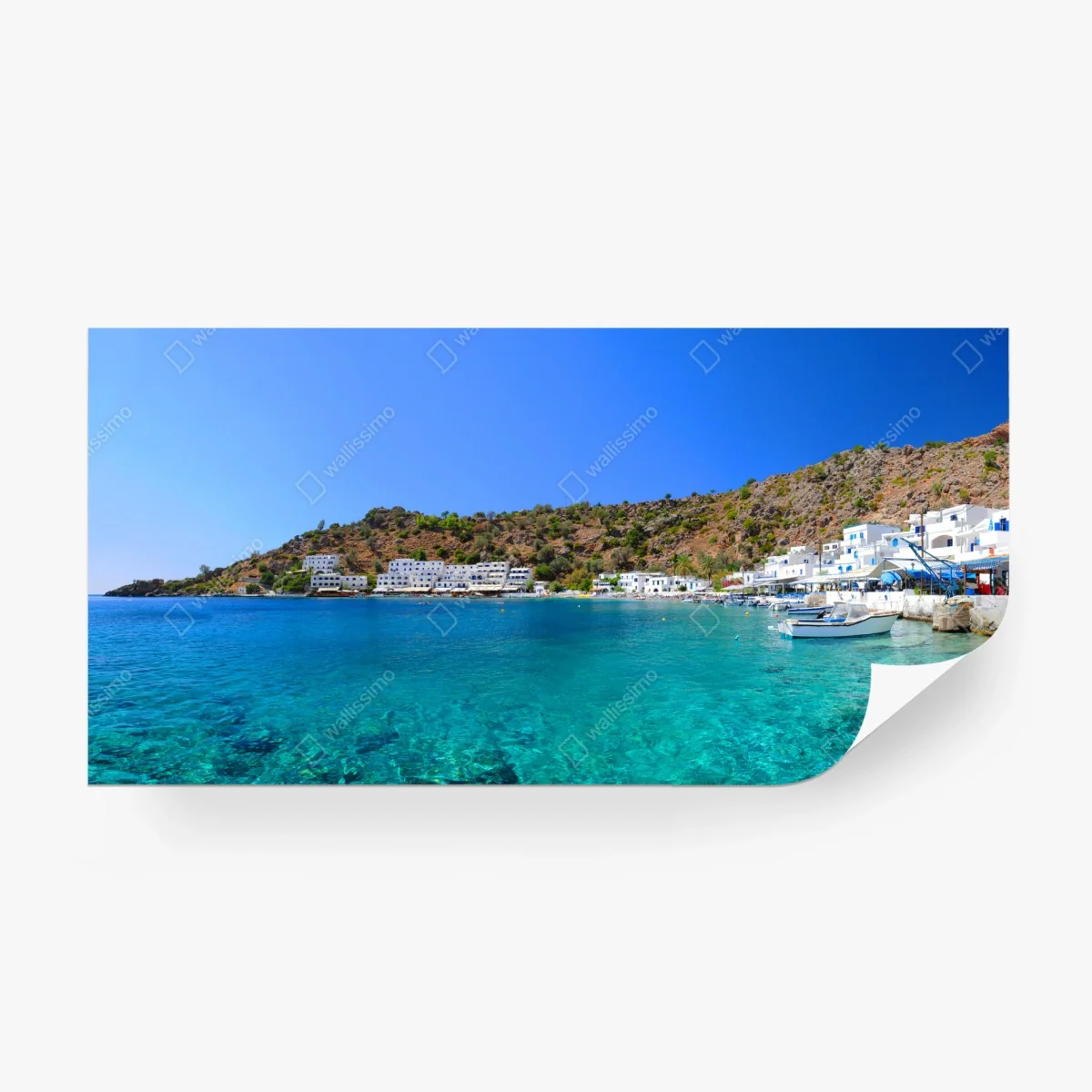 Papier peint paysage côtier méditerranéen aux eaux turquoises – Wallnifity®