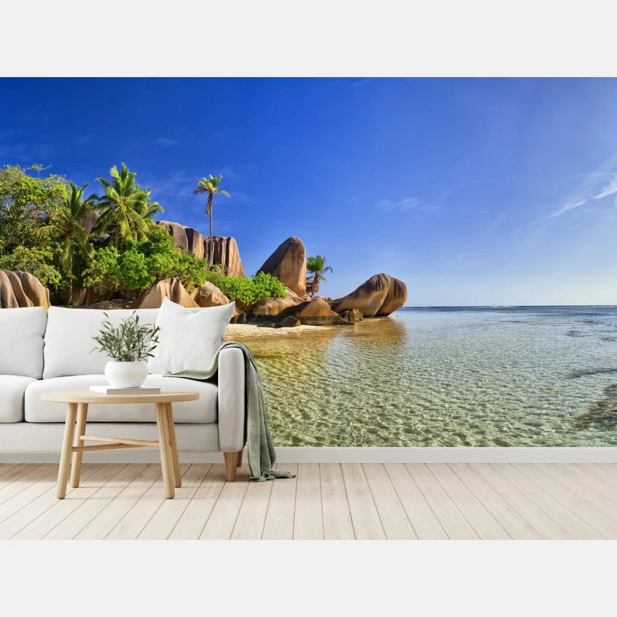 Papier peint paradis tropical aux rochers granitiques – Wallnifity® Papier peint paradis tropical aux rochers granitiques – Wallnifity®