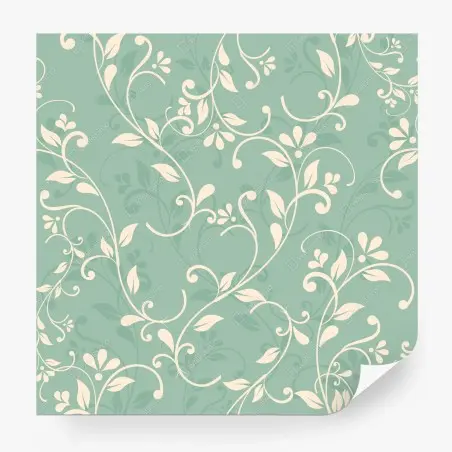 Papier peint motif floral vintage en vert sauge – Wallnifity®
