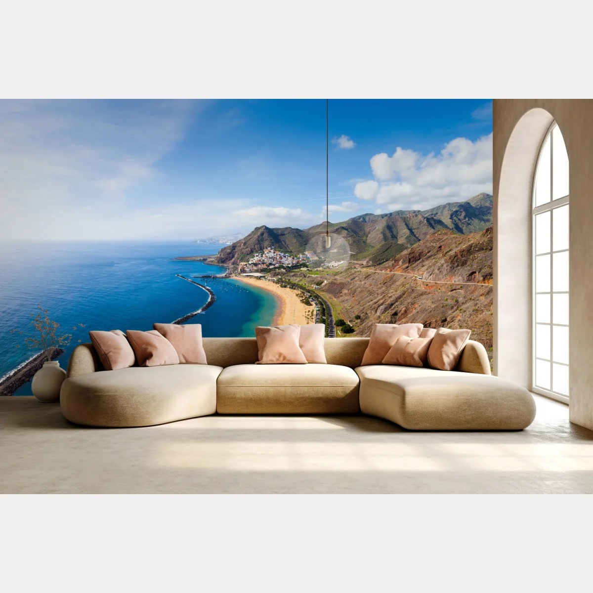 Papier peint panorama côtier de Las Teresitas, Tenerife – Wallnifity® Papier peint panorama côtier de Las Teresitas, Tenerife – Wallnifity®