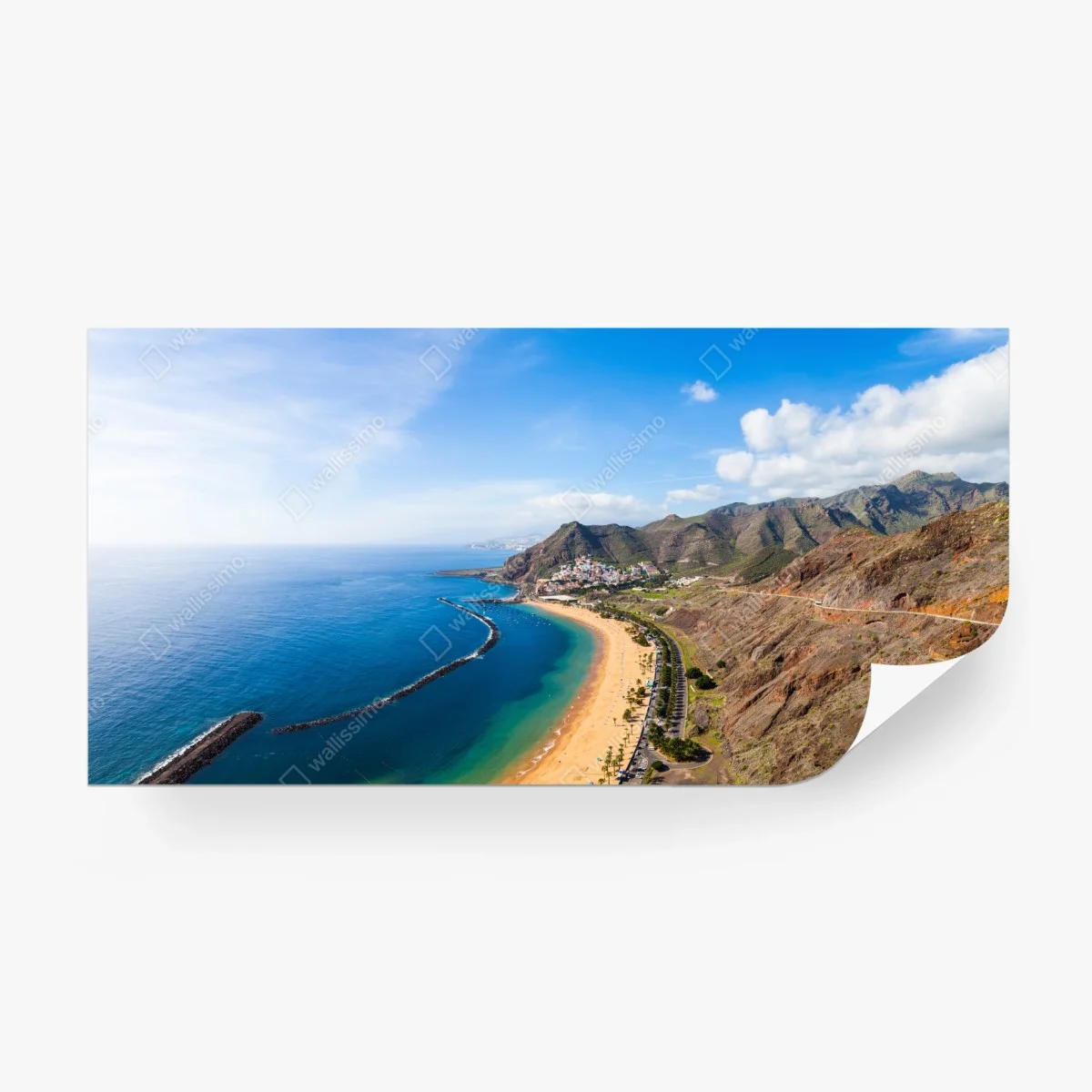 Papier peint panorama côtier de Las Teresitas, Tenerife – Wallnifity® Papier peint panorama côtier de Las Teresitas, Tenerife – Wallnifity®