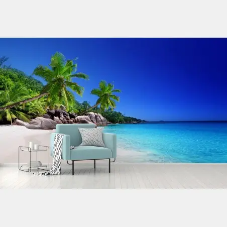 Papier peint plage tropicale paradisiaque aux palmiers – Wallnifity®