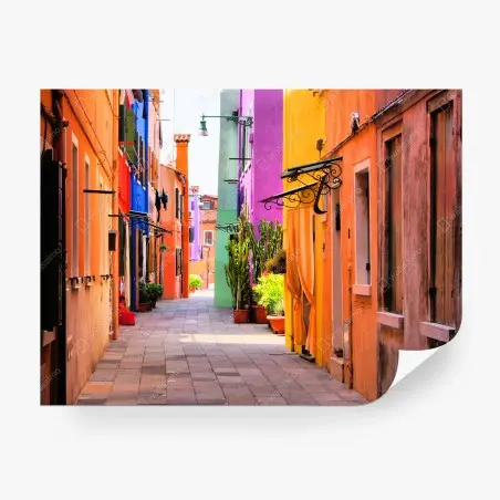 Papier peint ruelle colorée de Burano – Wallnifity®