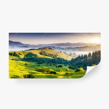 Papier peint coucher de soleil majestueux dans les Carpates, Ukraine – Wallnifity®