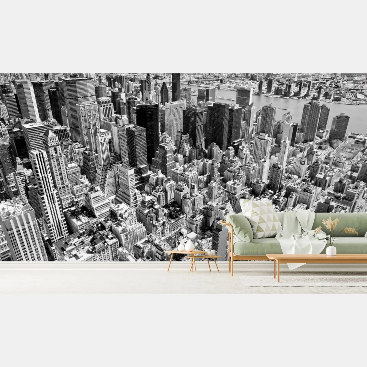 Papier peint vue aérienne de Manhattan en noir et blanc – Wallnifity® Papier peint vue aérienne de Manhattan en noir et blanc – Wallnifity®