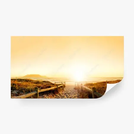 Papier peint coucher de soleil doré sur Table Mountain – Wallnifity®