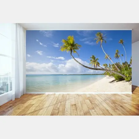 Papier peint paradis tropical au bord du lagon – Wallnifity®