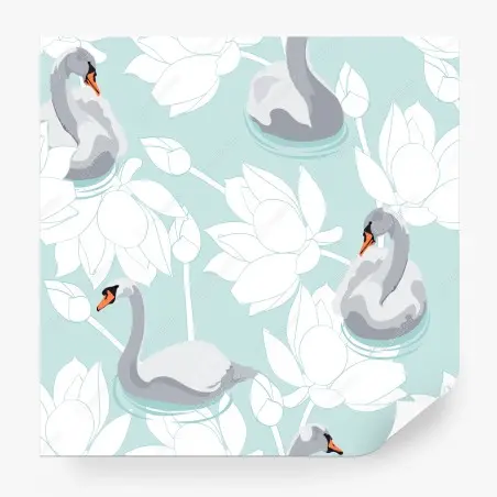 Papier peint douceur de cygnes sur fond pastel – Wallnifity®