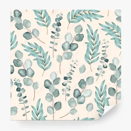Papier peint motif botanique eucalyptus bleu et vert – Wallnifity®